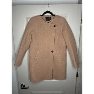 Theory Nyma Wool Cashmere Blend Tan Double Faced Coat in Tan Size Small